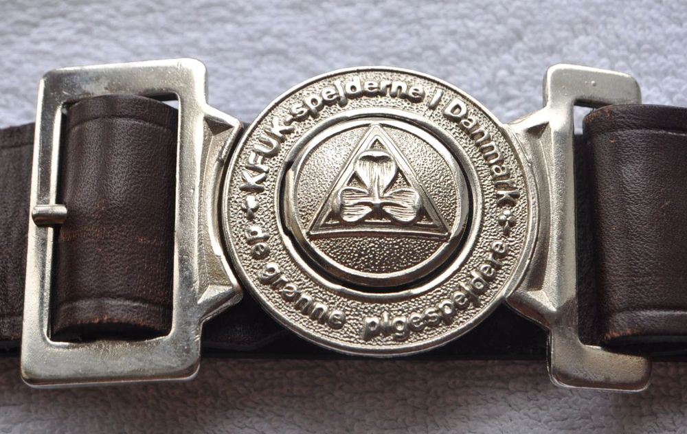 1960s Denmark Danish KFUK Vintage Girl Scout Belt with Buckle, SUPER