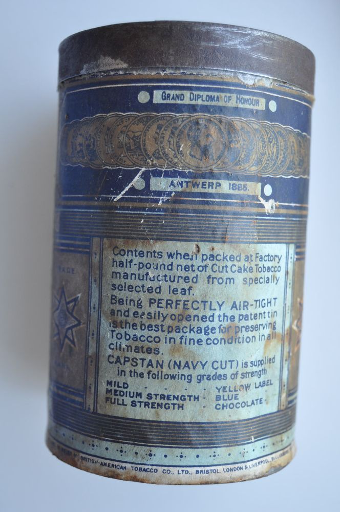 Capstan NAVY CUT Tobacco Large Tin by WD HO Wills