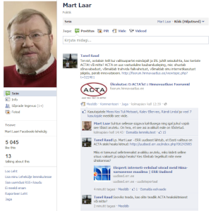 Mart Laar tsensuurist oma Facebooki lehel: mul sai ruum otsa!