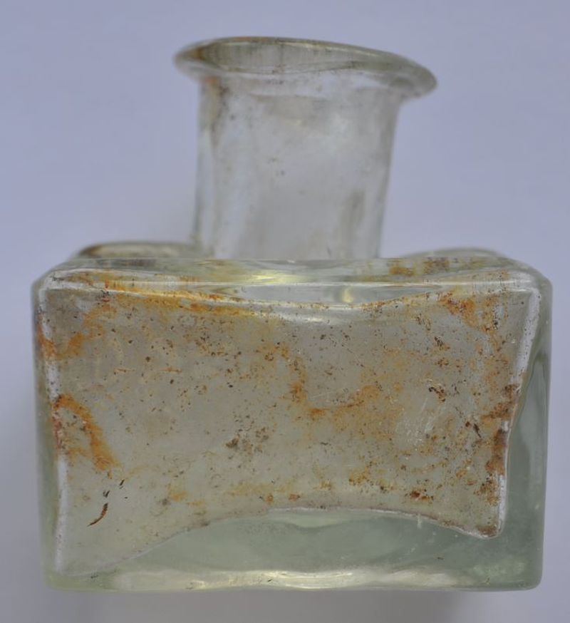Late 19th C Imperial Russia White Glass Ink Bottle