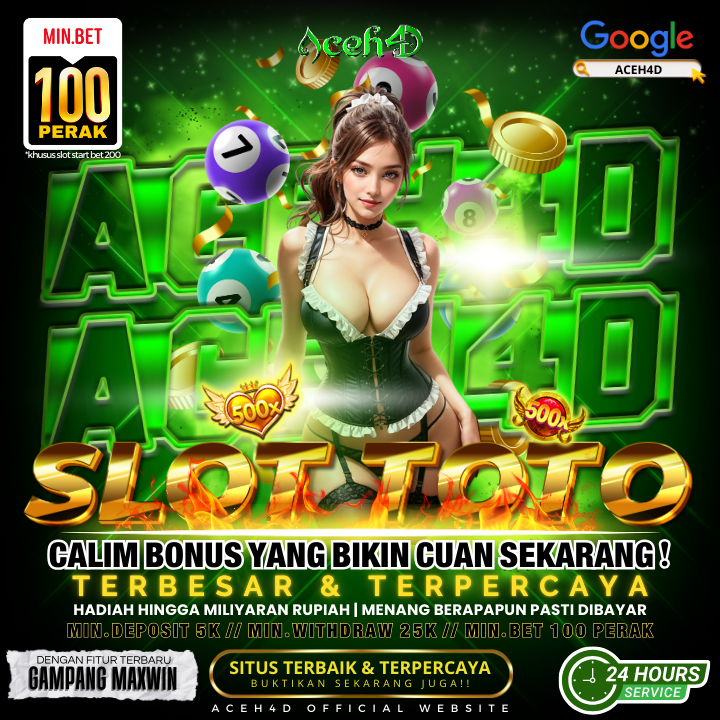 ACEH4D: Daftar Situs Slot Toto Dan Slot Gacor Resmi Dengan Bet Receh 100