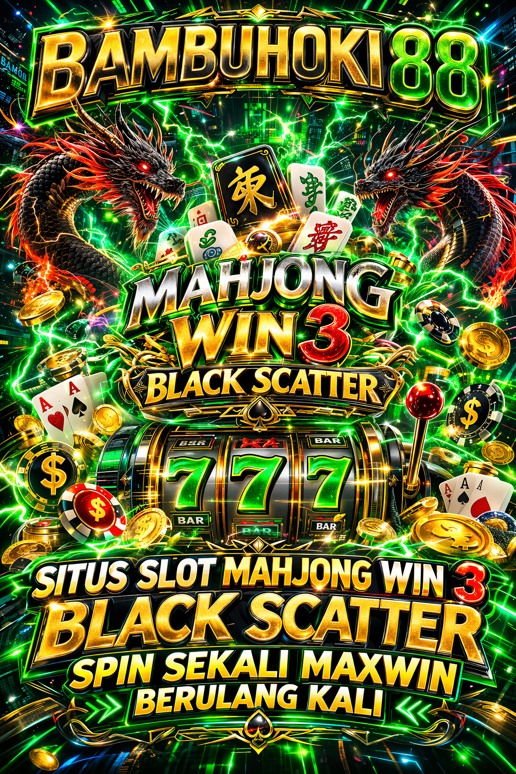BAMBUHOKI88: Spin Sekali Maxwin Berulang Kali Di Situs Slot Mahjong Wins3 Black Scatter