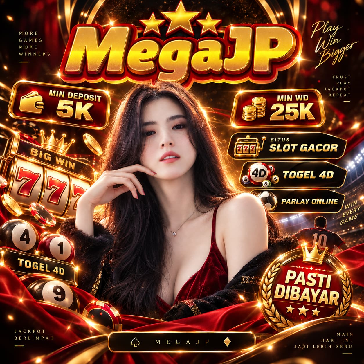 MEGAJP: Situs Slot Gacor, Togel 4D & Parlay Online Pasti Dibayar