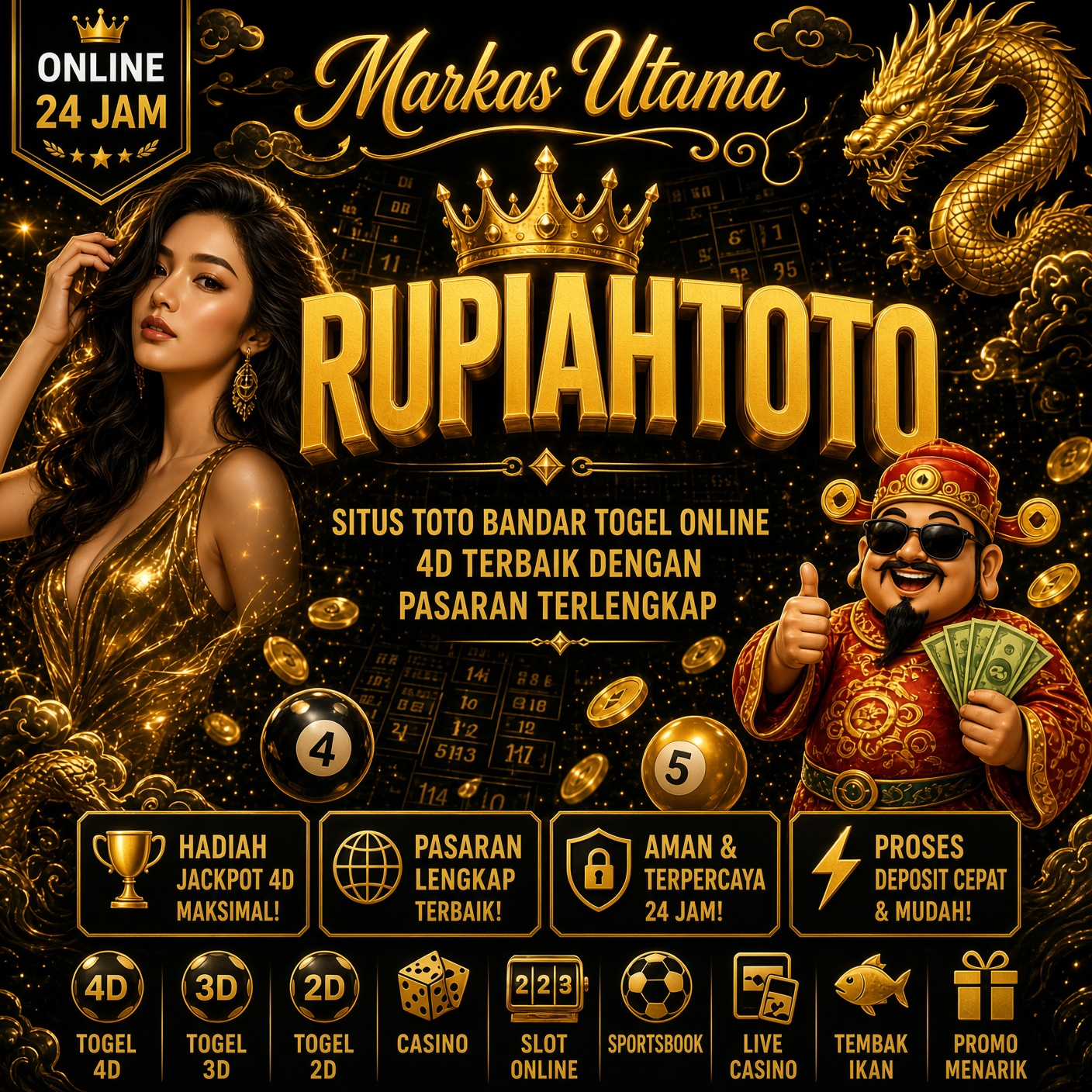 RUPIAHTOTO : Markas Utama Situs Toto Bandar Togel Online 4D Terbaik Dengan Pasaran Terlengkap