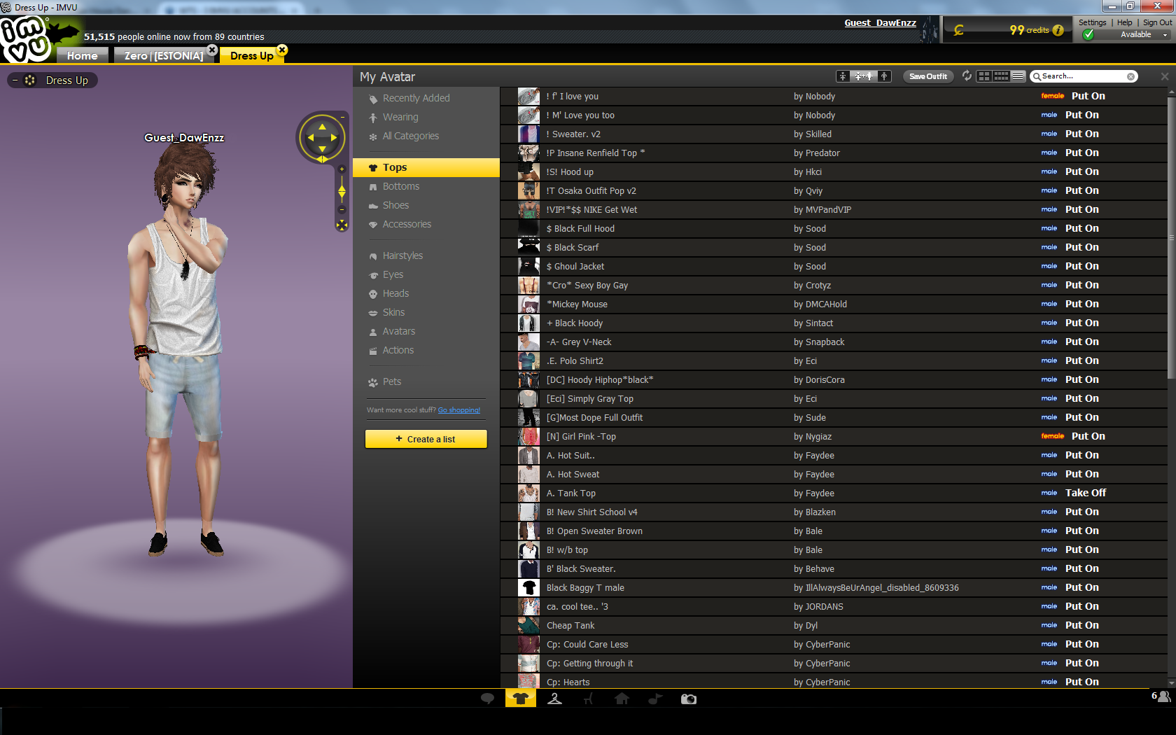 Selling IMVU Account PlayerUp Accounts.